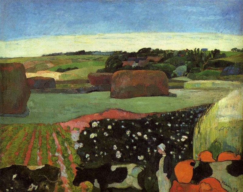 Paul Gauguin Haystacks in Britanny